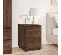 mtlskopl Armadio a 2 cassetti, 40 x 48 x 57 cm, rovere marrone, materiale in legno, guida per cuscinetti a sfera, piedini regolabili in altezza, moderno