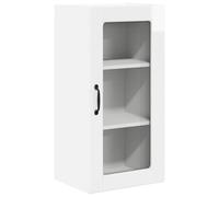 mtlskopl Armadio da cucina bianco lucido, 40 x 31 x 80 cm, in legno massiccio con design moderno, robusto con ante scorrevoli e ampio spazio per cucina, corridoio e ufficio