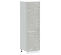 mtlskopl Armadio da cucina Porto grigio cemento, 60 x 57 x 207 cm, con piedini regolabili e supporto a parete, design moderno, robusto e durevole, per cucina, sala da pranzo, corridoio