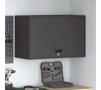 mtlskopl Armadio da parete da officina, nero, 40 x 80 x 53 cm, in acciaio verniciato a polvere, con sollevatore a gas e serratura a chiavistello, salvaspazio, per garage, balcone, ufficio, casa