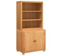 mtlskopl Armadio multiuso in legno marrone, set di mobili portaoggetti con 2 ante e gambe in legno massello di quercia, armadio moderno per soggiorno camera da letto, 80 x 50 x 160 cm
