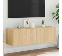 mtlskopl Armadio per TV Sonoma Rovere 100 x 35 x 31 cm, con LED RGB e 2 scomparti, in legno, design moderno, durevole e robusto, per soggiorno, camera da letto e corridoio