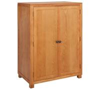 mtlskopl Armadio portaoggetti, marrone, multiuso, in legno, 80 x 50 x 115 cm, moderna credenza con 2 ante e gambe in legno massello di quercia, per corridoio, soggiorno