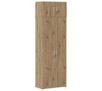 mtlskopl Armadio portaoggetti, set di 3 pezzi, moderno armadio multiuso in rovere Artisan, 70 x 42,5 x 225 cm, con 4 ante, robusto armadio per soggiorno, camera da letto e ufficio