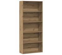 mtlskopl Artisan - Custodia a libro in legno di quercia, 80 x 30 x 189 cm, con 5 shelves Modern Vintage Design for Living Room Bedroom Home Office Library