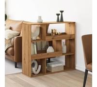 mtlskopl Artisan-Oak Space Divider Shelf 100 x 33 x 94,5 cm Wood Composite 6 cube Bookcase Steady Structure Resistant for Living Room Office Bedroom