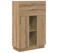 mtlskopl Artisan - Scrivania in legno di quercia 71,5 x 31,5 x 106,5 cm, con 3 ante e scaffale, design moderno, robusto ed elegante, per casa, ufficio, ufficio, gioco