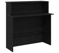 mtlskopl Banco di ricezione nero, 100 x 50 x 103 cm, in legno con ripiano integrato, per ufficio, design moderno, robusto e durevole, per ufficio, studio, salone e hall dell'hotel