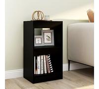 mtlskopl Black Bookshelf 40 x 30 x 72 cm Modern Standing Shelf Unit Doubles as Room Divider Sturdy Wooden Storage Tower for Living Room Bedroom & Corridor