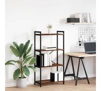 mtlskopl Bookshelf Industrial Style Freestanding Small Bookcase 60 x 30 x 120 cm Smoked Oak Engineered Wood & Black Metal Frame 60 kg Load Space Saving for Living Room Bedroom Office