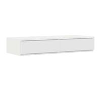 mtlskopl Cassetti da letto bianco, 80 x 36,5 x 16,5 cm, contenitore sottoletto con 2 cassetti push-to-open, comò multifunzione come comodino o seduta in legno