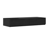 mtlskopl Cassetti da letto, effetto rovere, 2 cassetti push-to-open, minimalista, multifunzionale, come comodino o gradino, 100 x 36,5 x 16,5 cm, in robusto legno