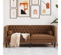 mtlskopl Chesterfield - Divano a 2 posti, in similpelle, 174 x 74,5 x 70,5 cm, colore: Marrone