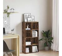 mtlskopl Classic Bookcase Smoked Oak 66 x 30 x 130 cm Engineered Wood 8-Cube Bookshelf & Credenza per Living Room Bedroom Office