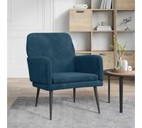 mtlskopl Comoda poltrona da salotto in velluto blu, 62 x 79 x 79 cm, con struttura in metallo, design moderno per Living Room Bedroom and Reading Corner