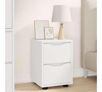 mtlskopl Comodino bianco 30,5 x 30 x 43 cm in legno con cassetti e guida per cuscinetti a sfera, design moderno, robusto, per camera da letto, letto a molle e posto accostamento