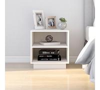 mtlskopl Comodino bianco 40 × 34 × 40 cm pino massello 2 ripiani auto-costruzione credenza camera da letto corridoio