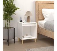 mtlskopl Comodino bianco, 40 x 35 x 50 cm, materiale in legno, design moderno senza tempo, con robusto piano superiore e molto spazio per camera da letto, letto a molle e camera degli ospiti