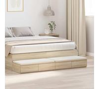 mtlskopl Comodino con cassetti per letto, 150 x 36,5 x 16,5 cm, in legno di rovere Sonoma, design semplice, robusto e durevole, per camera da letto, letto a molle