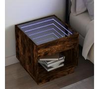 mtlskopl Comodino con infinito LED incenso, 50 x 50 cm, in legno robusto e moderno, comodino per camera da letto, soggiorno