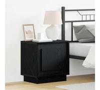 mtlskopl Comodino nero 44 x 34,5 x 45 cm in legno Design moderno con 2 cassetti Nightstand compatto robusto e durevole per camera da letto, camera degli ospiti, ufficio e piccoli spazi
