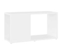mtlskopl Compact White TV Stand 60 x 24 x 32 cm Wood Composite Modern Slim Shelf for Books Media Decor Living Room Bedroom Office