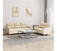 mtlskopl Copridivano 2 + 3 posti, color crema, 138 x 77 x 80 cm e 198 x 77 x 80 cm, struttura in legno e metallo, comoda imbottitura, design moderno per soggiorno, piccoli appartamenti, ufficio