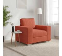 mtlskopl Cord - Mini poltrona da lettura rossa e arancione, 100 x 77 x 82 cm, struttura in metallo, comoda poltrona da lettura con braccioli, design moderno per piccoli soggiorno, camera da letto