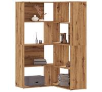 mtlskopl Corner Shelf 85 x 85 x 140 cm, custodia a libro a forma di L a 4 strati, in Oak Artisan, supporto in MDF, 2 opzioni di assemblaggio, Holds 20 kg/Level, Small Space Storage for Living Room