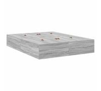 mtlskopl Cornice letto 160 x 200 cm, colore grigio Sonoma con vano portaoggetti letto matrimoniale moderno in legno 4 cassetti inclusi per camera da letto e camera dei ragazzi