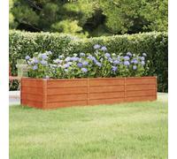 mtlskopl Cortenstahl - Aiuola rialzata, 240 x 80 x 45 cm, design moderno, robusta ciotola in metallo per verdure, erbe, balcone, giardino e terrazza