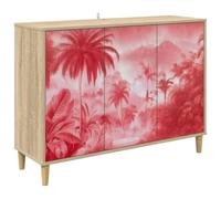 mtlskopl Credenza Aachen, cassettiera Sonoma, 102 x 33 x 75 cm, in legno | Armadietto versatile con 3 ante per soggiorno e sala da pranzo, design rialzato contro l'umidità.
