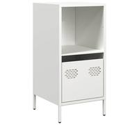 mtlskopl Credenza bianca 35 x 39 x 73,5 cm in acciaio laminato a freddo, sottile comò con cassetto e scomparto aperto, moderno mobile per corridoio, soggiorno e ufficio, facile da pulire