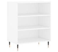mtlskopl Credenza bianca 57 x 35 x 70 cm con gambe in ferro, moderno materiale in legno, per corridoio, soggiorno, ufficio, mobili stretti con spazio per piccoli spazi