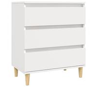 mtlskopl Credenza bianca, 60 x 35 x 70 cm, in legno con 3 cassetti, sottile, design moderno, organizer per corridoio, soggiorno, ufficio