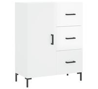 mtlskopl Credenza bianca lucida, 69,5 x 34 x 90 cm, con 3 cassetti e 2 scomparti, materiale in legno, design moderno, cassettiera sottile con spazio per corridoio, soggiorno e ufficio