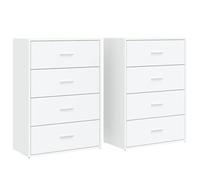 mtlskopl Credenza bianca, set da 2 pezzi, 60 x 31 x 84 cm, in legno, moderno armadietto a buffet con carico di 50 kg, per soggiorno, corridoio, sala da pranzo