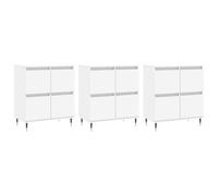 mtlskopl Credenza bianca, set da 3 pezzi, 180 x 35 x 70 cm, in legno e metallo, design moderno con ampio spazio per soggiorno, corridoio, cucina