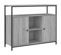 mtlskopl Credenza grigia Sonoma 100 x 35 x 80 cm, in legno con gambe regolabili, design moderno e miracolo per corridoio, ufficio, soggiorno
