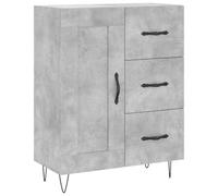 mtlskopl Credenza grigio cemento, 69,5 x 34 x 90 cm, materiale in legno con metallo, formato verticale stretto, design senza tempo, molto spazio, fissato a parete, ideale come corridoio o credenza del