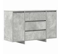 mtlskopl Credenza in cemento grigio, 120 x 41 x 75 cm, in legno dal design moderno con 3 cassetti, 2 ante, robusto comò da cucina per soggiorno, sala da pranzo, corridoio e camera da letto