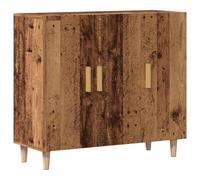 mtlskopl Credenza in legno antico, 90 x 34 x 80 cm, in legno con 3 cassetti e porte, salvaspazio, stile vintage, per corridoio, soggiorno, ufficio