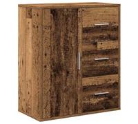 mtlskopl Credenza in legno vecchio 60 x 31 x 70 cm in legno con 3 cassetti e porta Armadio moderno per soggiorno corridoio ufficio