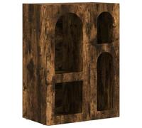mtlskopl Credenza in rovere affumicato, 59 x 35 x 80,5 cm, materiale in legno resistente, design moderno con molto spazio, altezza compatta per corridoio, soggiorno e ufficio