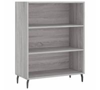 mtlskopl Credenza moderna grigia Sonoma 69,5 x 32,5 x 90 cm, materiale in legno e gambe in metallo, 3 ripiani, design senza tempo, pratica conservazione per corridoio, soggiorno, ufficio