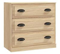 mtlskopl Credenza Sonoma Rovere 70 x 35,5 x 67,5 cm Materiale Legno con Metallo Robusto Cassettiera con 3 Cassetti Design Moderno per Soggiorno Corridoio Ufficio