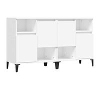 mtlskopl Credenze da cucina, set da 2 pezzi, bianco, 60 x 35 x 70 cm, in legno con 4 scomparti, moderno per soggiorno, buffet, corridoio, cassettiera, armadio per cucina, sala da pranzo e ufficio