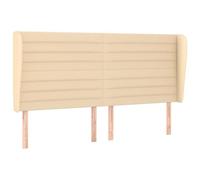 mtlskopl Crema Testiera da letto 203 x 23 x 118/128 cm, con orecchie in tessuto resistente, larice massiccio, regolabile in altezza, moderna imbottitura da parete per camera da letto e letto a molle