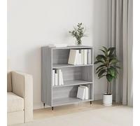 mtlskopl Custodia a libro a 3 posti, 69,5 x 32,5 x 90 cm, grigio Sonoma Wood & Metal Frame Modern Narrow Stand Rack for Living Room Bedroom Office Corner