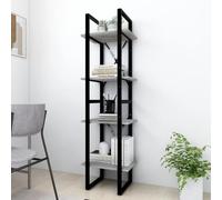 mtlskopl Custodia a libro a 4 posti, 40 x 30 x 140 cm, grigio Sonoma Wood & Metal Frame, Slim Tall Storage Shelf, Modern Design, Easy to Clean, Sturdy for Living Room Office Bedroom